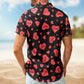 Vintage Custom Heart Name Aloha Valentine's Day Hawaiian Shirt For Festive Vacations And Beach Parties