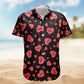 Vintage Custom Heart Name Aloha Valentine's Day Hawaiian Shirt For Festive Vacations And Beach Parties