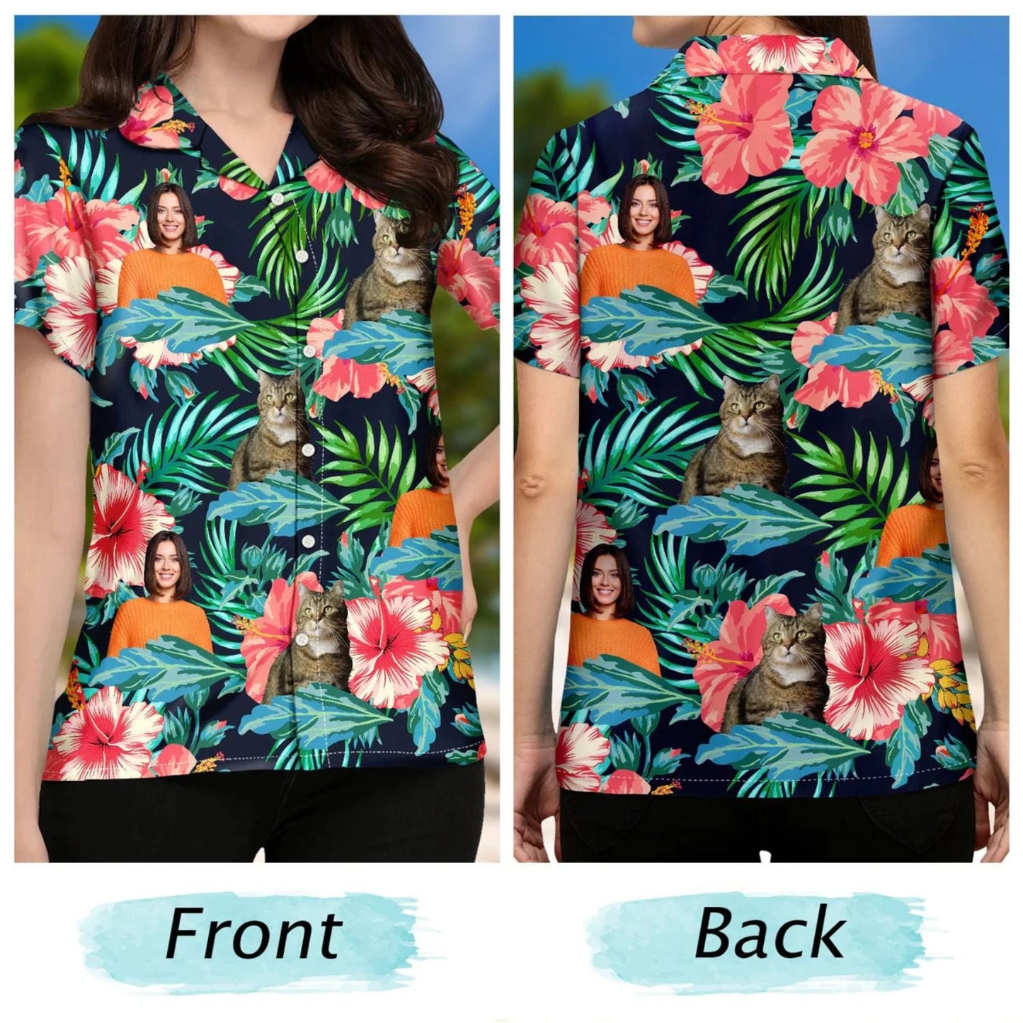 Dog Custom Photo Pet Faces Gift Men Hawaiian Shirt For Resort Days, Summer Events, And Comfortable Outdoor Activities