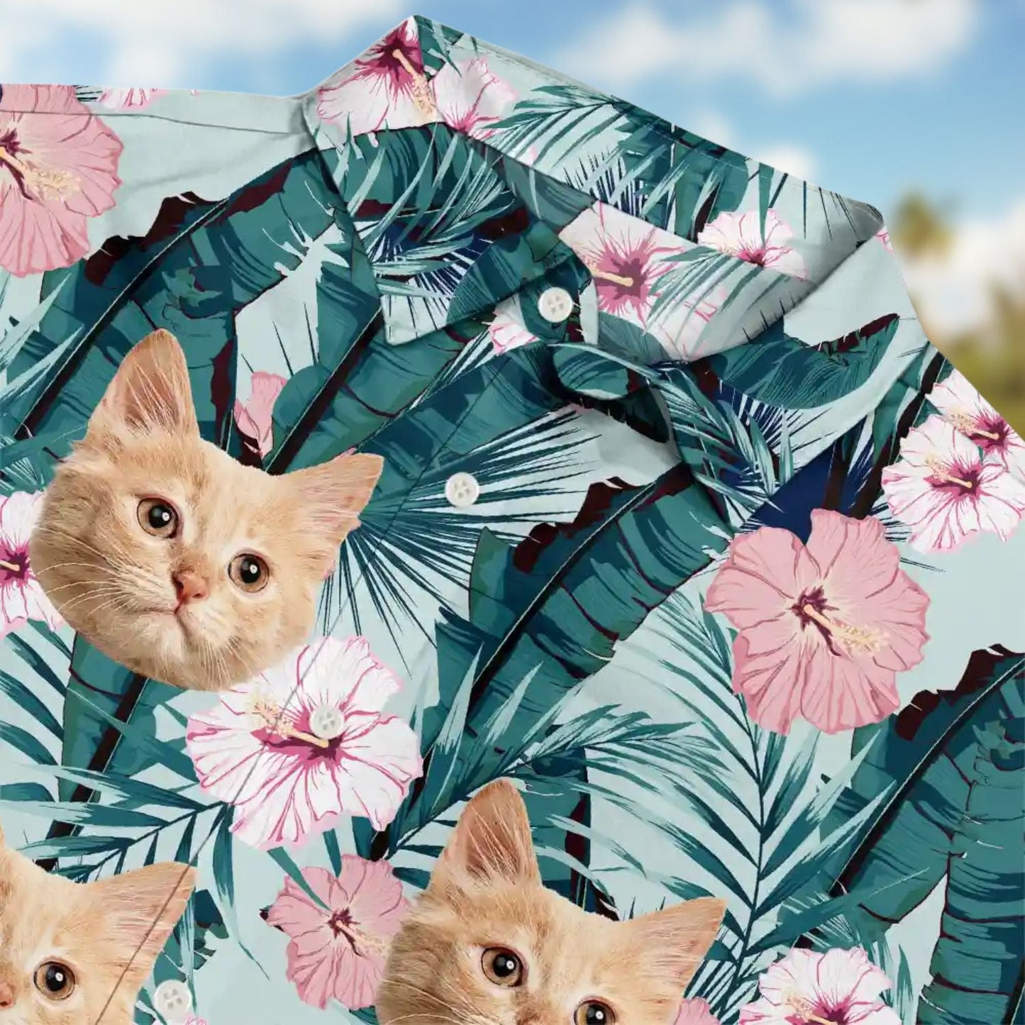 Tropical Custom Photo Vibes Pet Face Personalized Hawaiian Shirt For Custom Resort Wear And Summer Trips