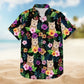 Dark Tropical Floral Custom Photo Personalized Hawaiian Shirt For Personalized Vacation Style And Beach Travel