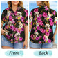 Dark Tropical Floral Custom Photo Personalized Hawaiian Shirt For Personalized Vacation Style And Beach Travel