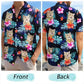 Dark Tropical Floral Custom Photo Personalized Hawaiian Shirt For Personalized Vacation Style And Beach Travel