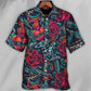 Tattoo Red Rose Heart Hawaiian Shirt Print Closeup For Beach Days