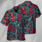 Tattoo Red Rose Heart Hawaiian Shirt Collar And Front View For Tropical Vacations