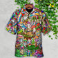 Bohemian Mushroom Music Band Hawaiian Shirt Artwork Detail For Tropical Trips And Casual Outings