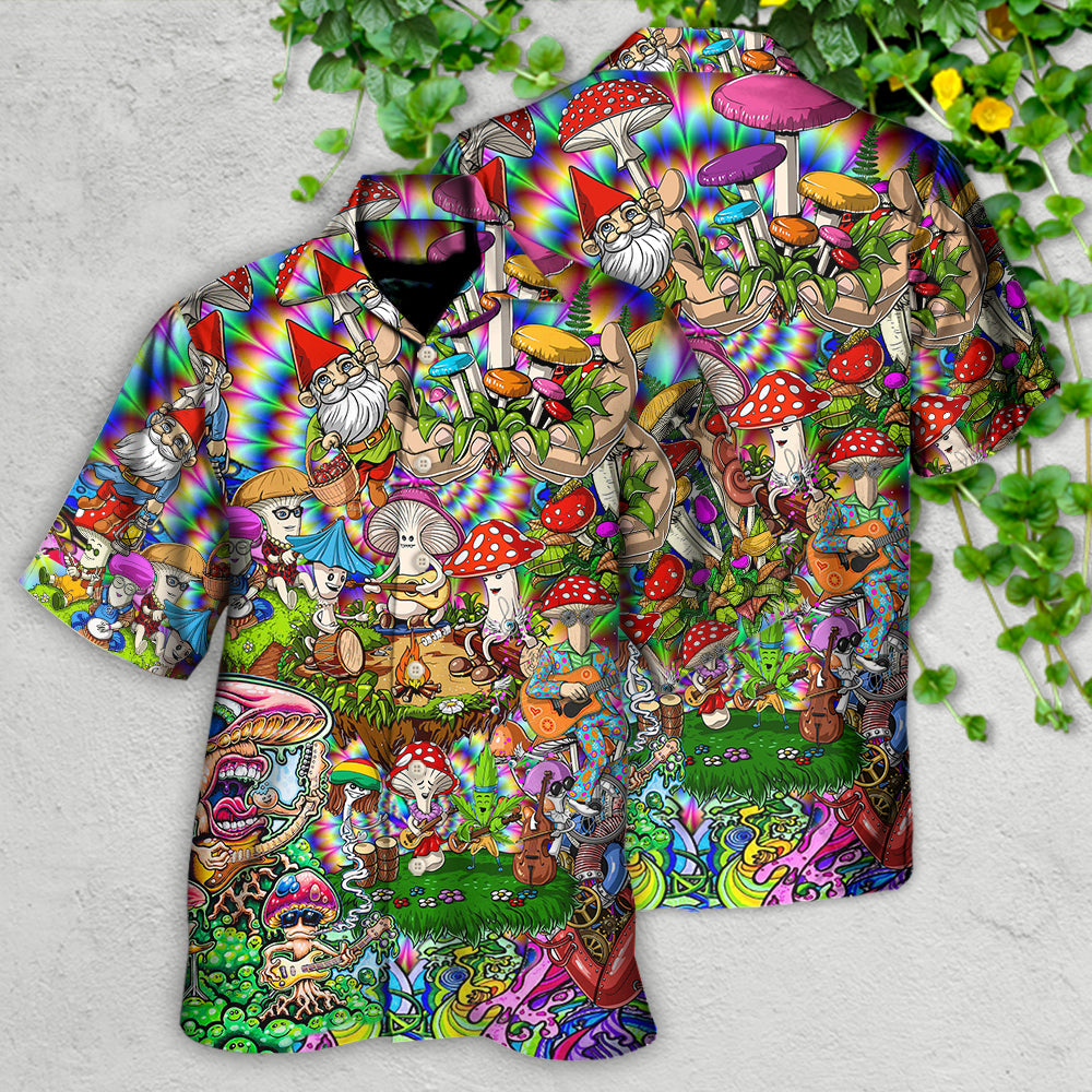 Bohemian Mushroom Music Band Hawaiian Shirt For Coastal Adventures And Warm Weather Wear