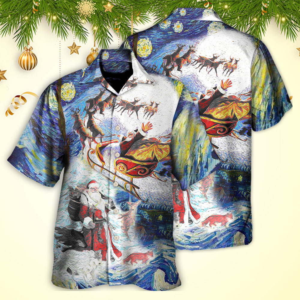 Christmas Friendly Santa Animals Hawaiian Shirt For Resort Getaways And Comfortable Summer Activities