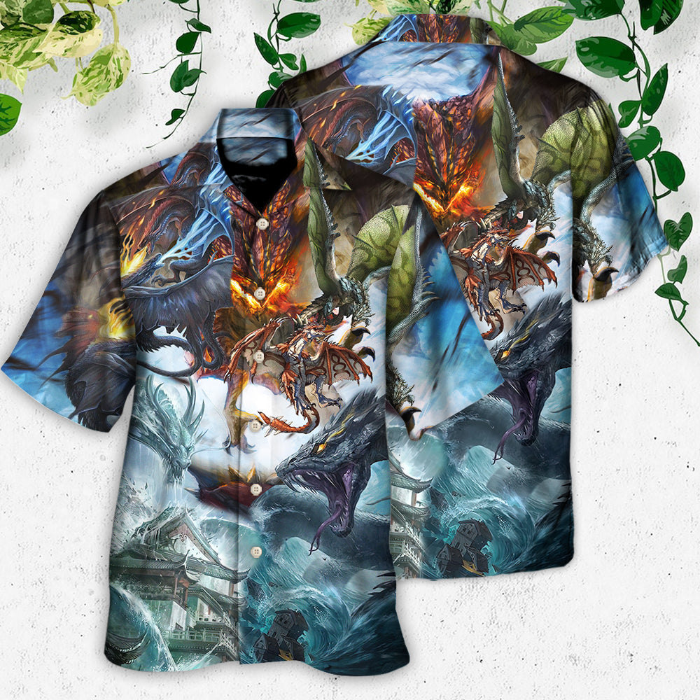 Dragon Battle Gods Hawaiian Shirt For Vacation Days And Relaxed Coastal Outings