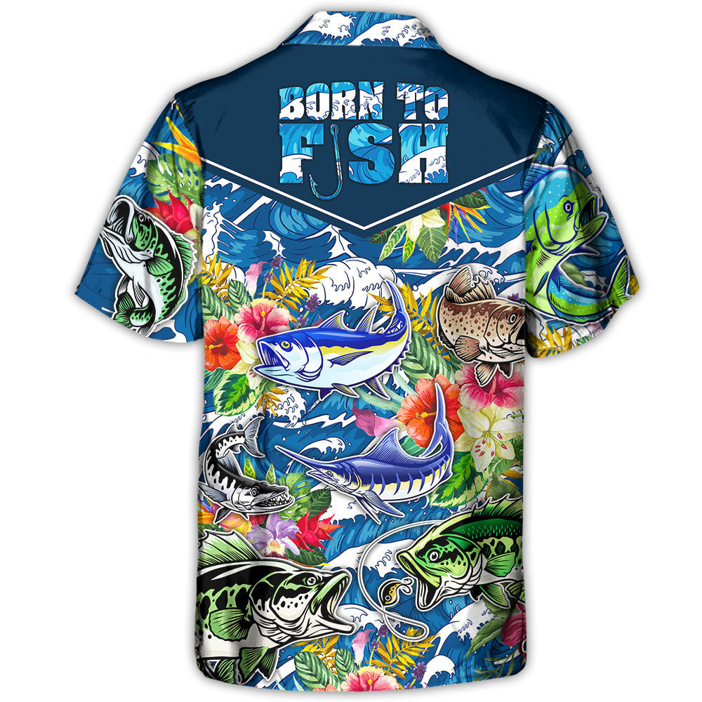 Tropical Coastal Fishing Activity Hawaiian Shirt For Summer Vacation, Beach Travel, And Casual Wear