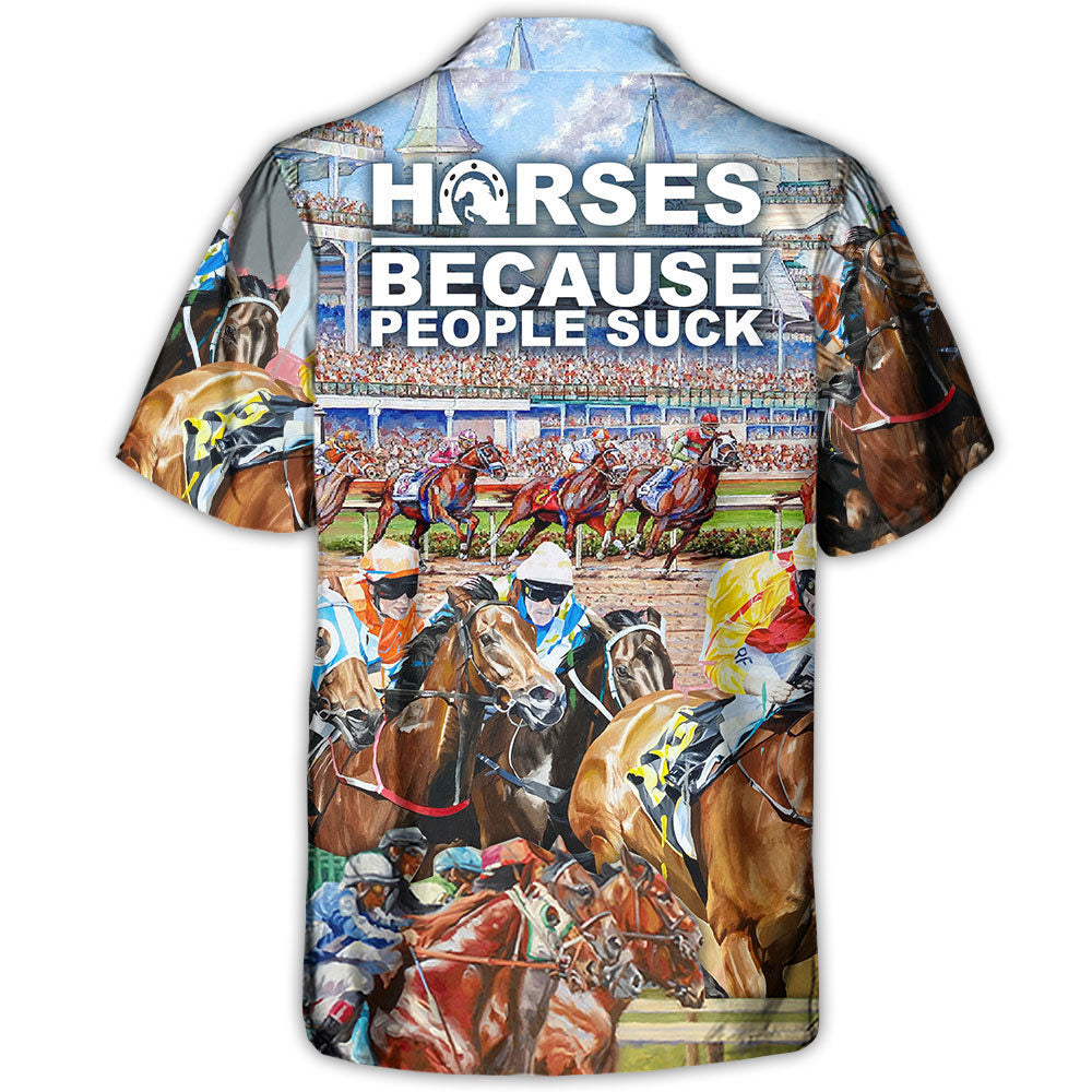 Horseback Riding Horse Hawaiian Shirt For Coastal Travel, Casual Events, And Comfortable Summer Wear