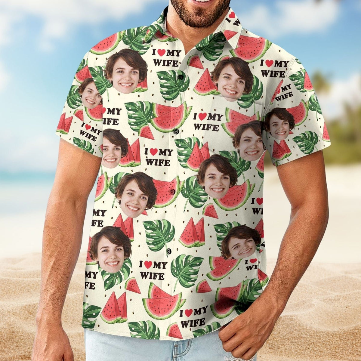 Custom Wife Personalized Photo Vacation Aloha Hawaiian Shirt For Personalized Vacation Style And Beach Travel