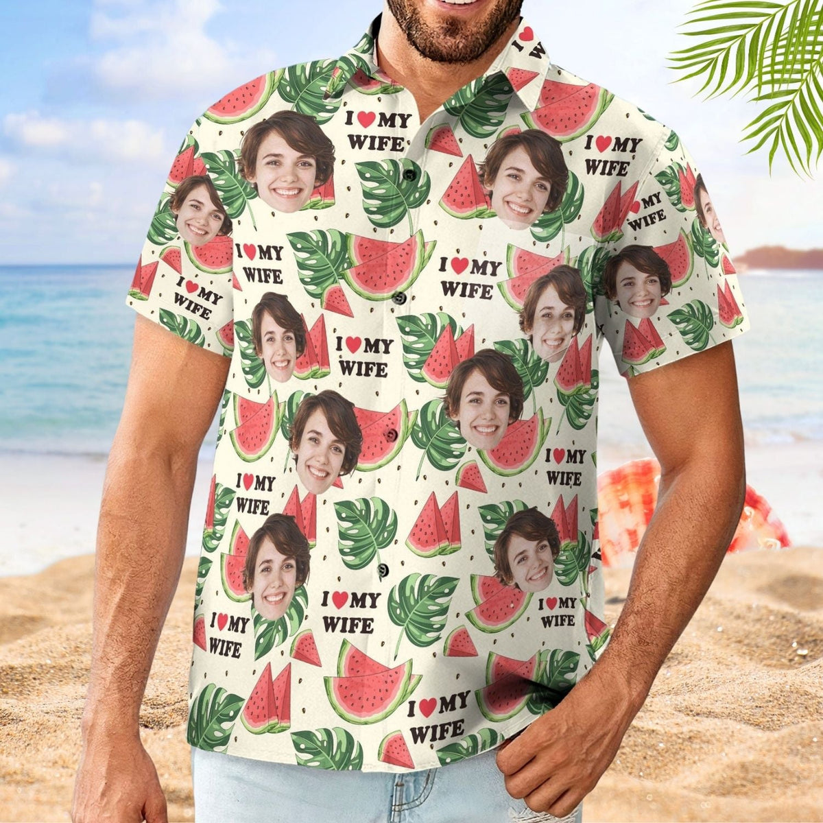 Custom Wife Personalized Photo Vacation Aloha Hawaiian Shirt For Personalized Vacation Style And Beach Travel