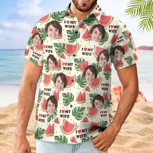 Custom Wife Personalized Photo Vacation Aloha Hawaiian Shirt For Personalized Vacation Style And Beach Travel