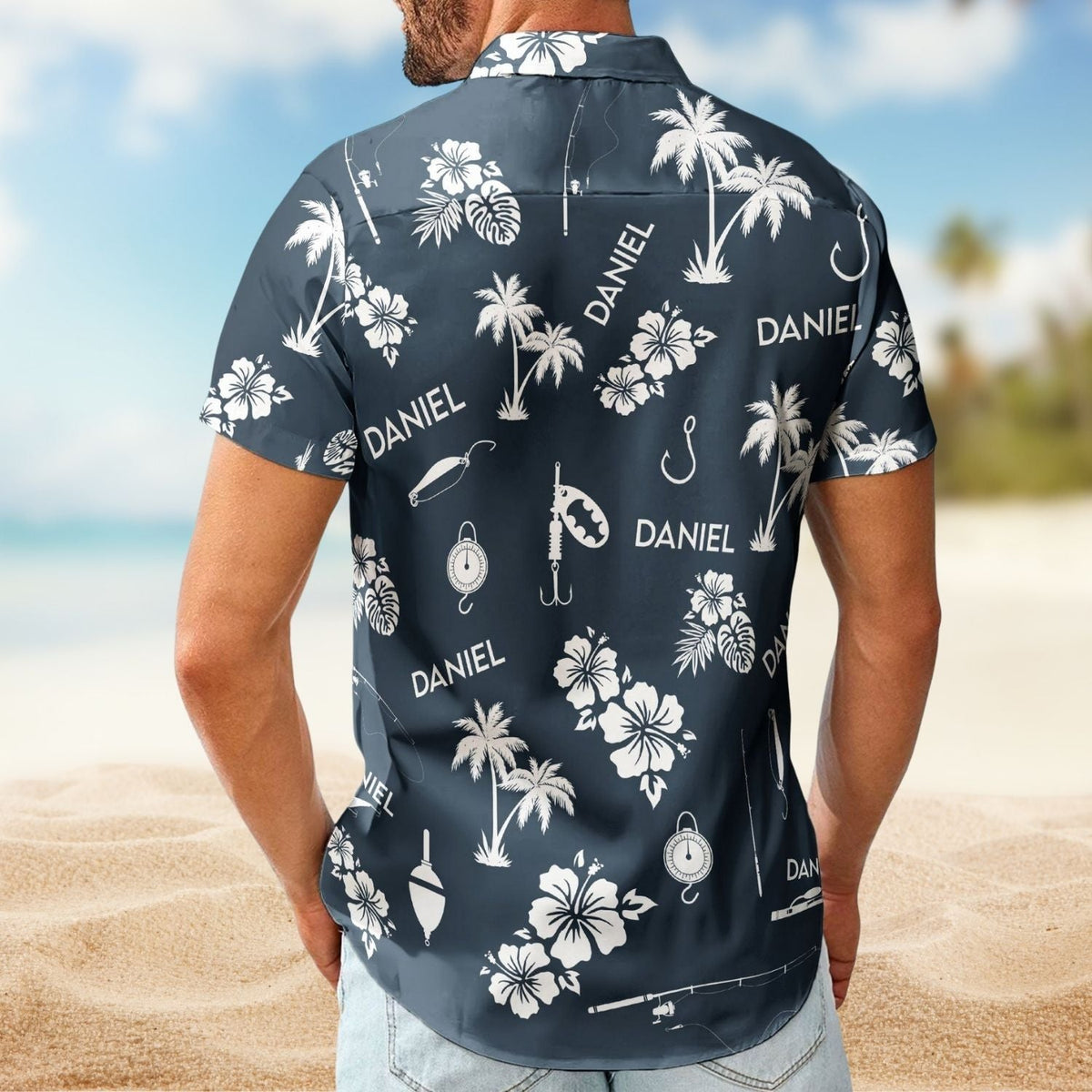 Fishing Tools Gears Custom Name Aloha Men Hawaiian Shirt For Summer Vacation And Beach Travel