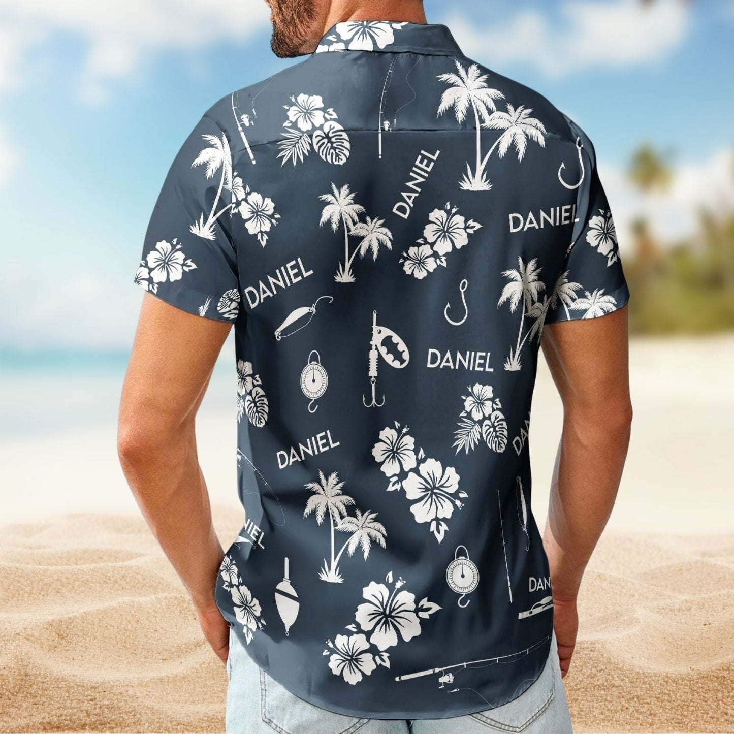 Fishing Tools Gears Custom Name Aloha Men Hawaiian Shirt For Summer Vacation And Beach Travel