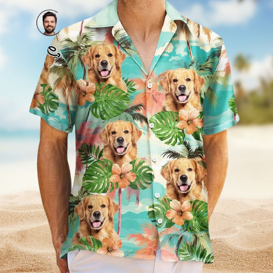 Tropical Beach Vacation Custom Photo Fun Face Hawaiian Shirt For Summer Vacation And Beach Travel