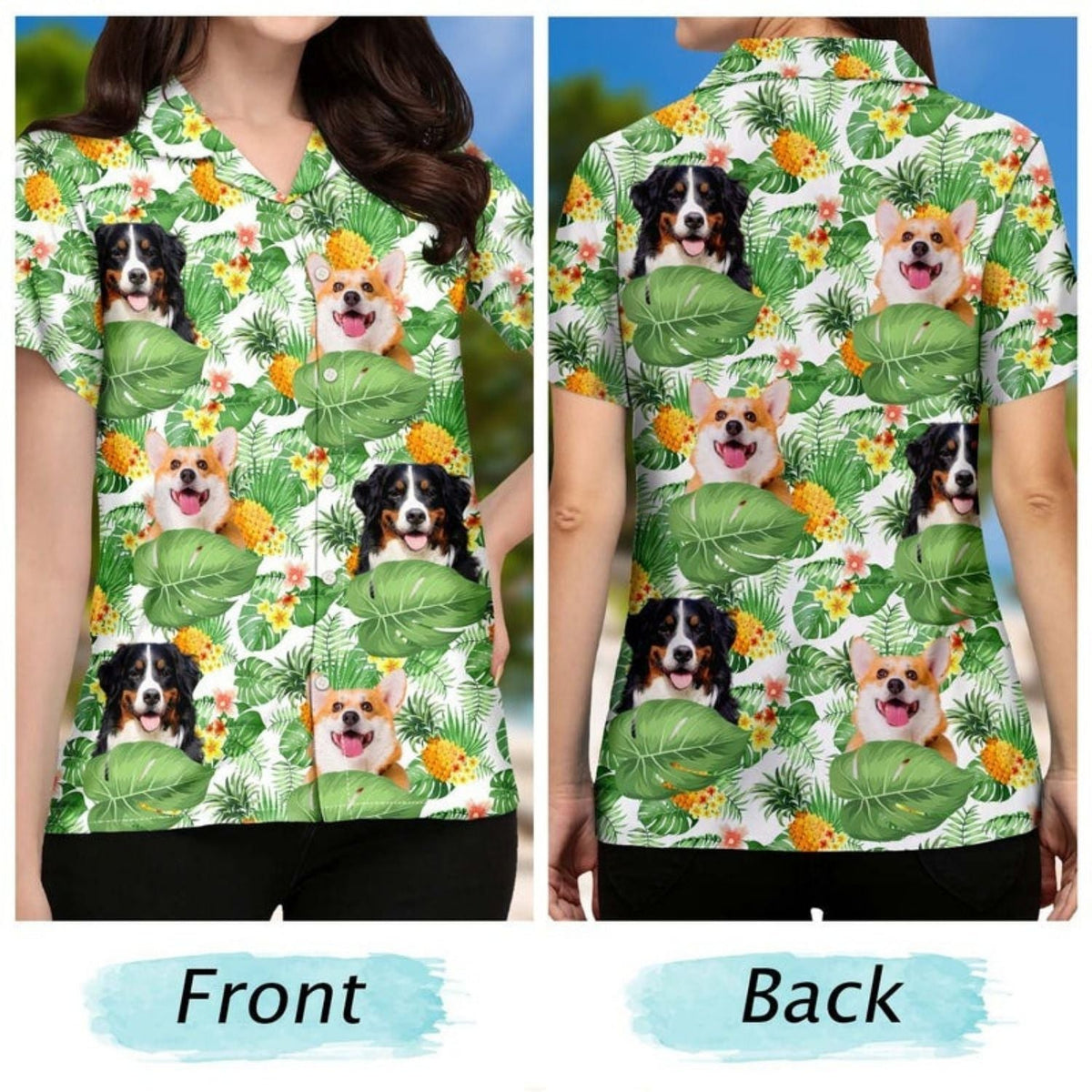 Tropical Funny Dog Beach Custom Photo Family Hawaiian Shirt For Personalized Vacation Style And Beach Travel