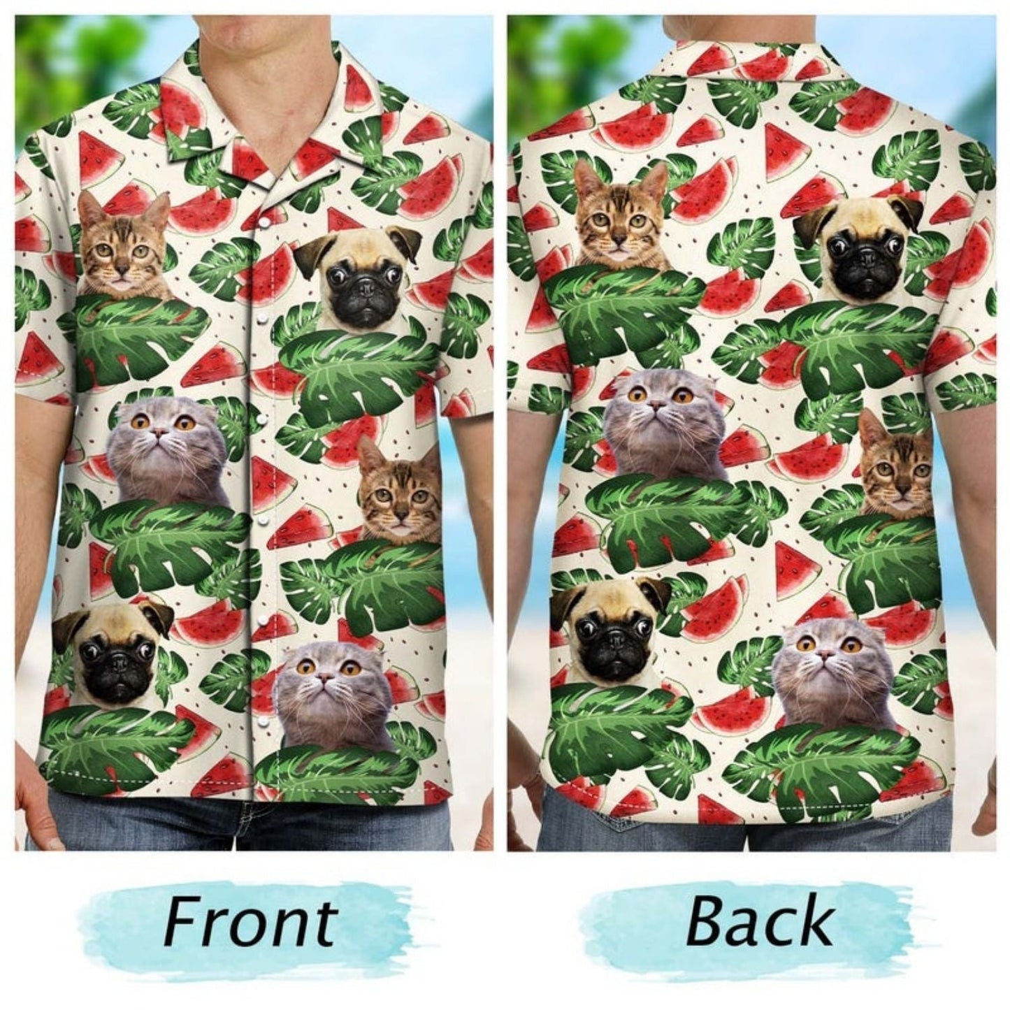 Tropical Funny Dog Beach Custom Photo Family Hawaiian Shirt For Personalized Vacation Style And Beach Travel