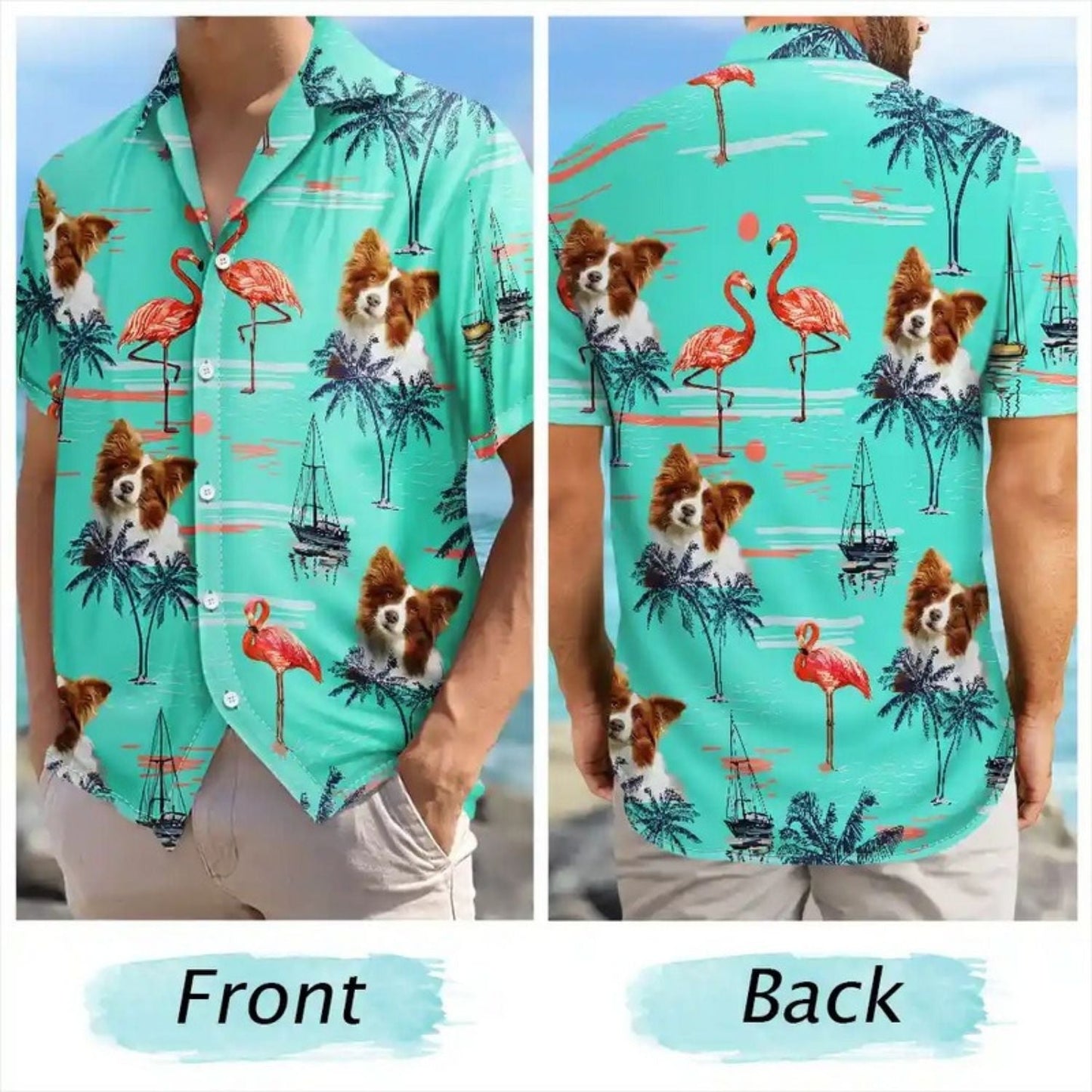 Tropical Beach Vacation Custom Photo Pet Kids Hawaiian Shirt For Personalized Vacation Style And Beach Travel