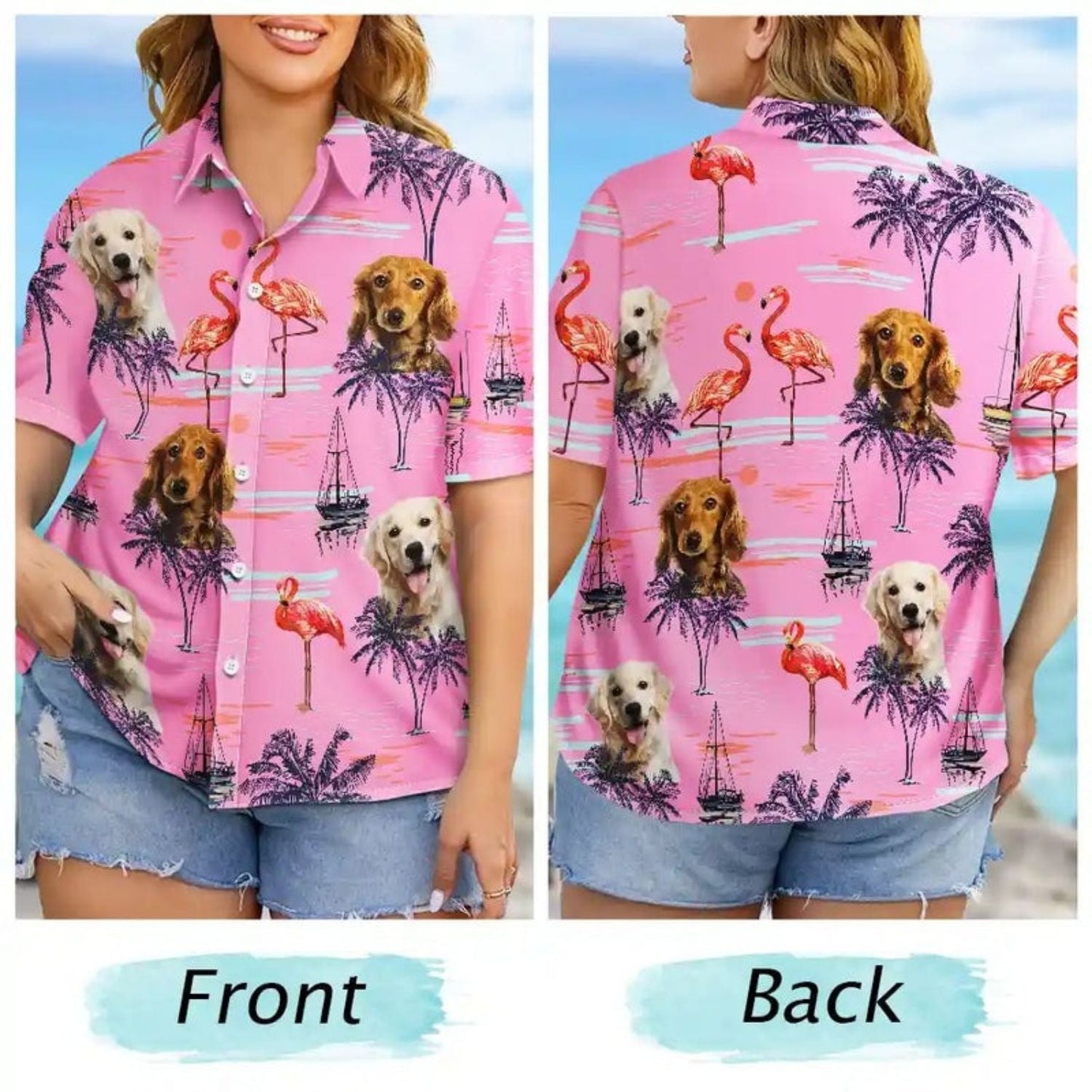 Tropical Beach Vacation Custom Photo Pet Kids Hawaiian Shirt For Personalized Vacation Style And Beach Travel