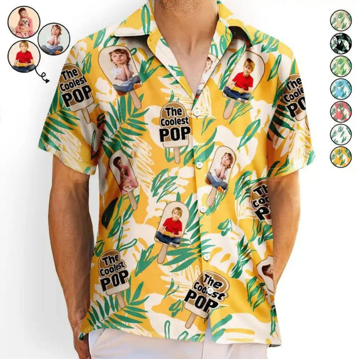 Tropical Beach Custom Photo Coolest Pop Personalized Hawaiian Shirt For Personalized Vacation Style And Beach Travel