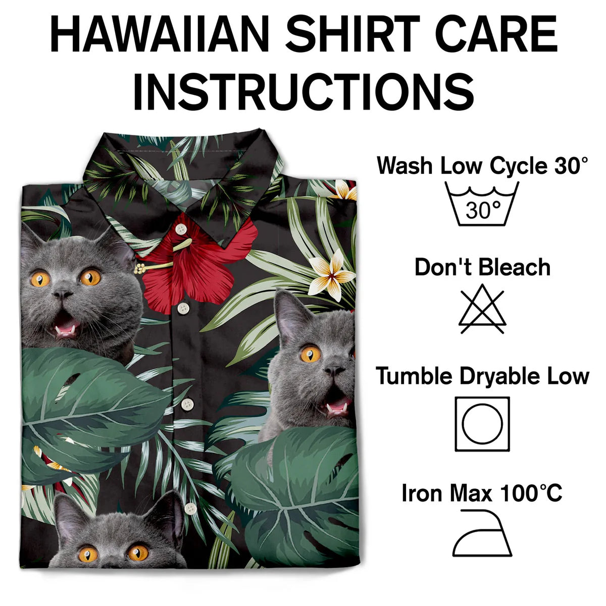Black Tropical Funny Cat Custom Photo Family Hawaiian Shirt For Personalized Vacation Style And Beach Travel