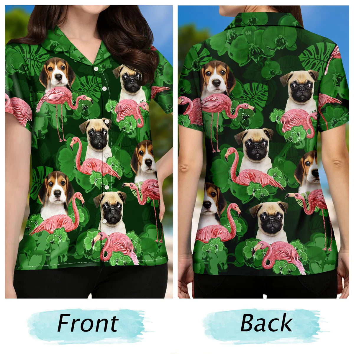 Funny Dog Custom Photo Family Pet Face Hawaiian Shirt For Resort Days, Summer Events, And Comfortable Outdoor Activities