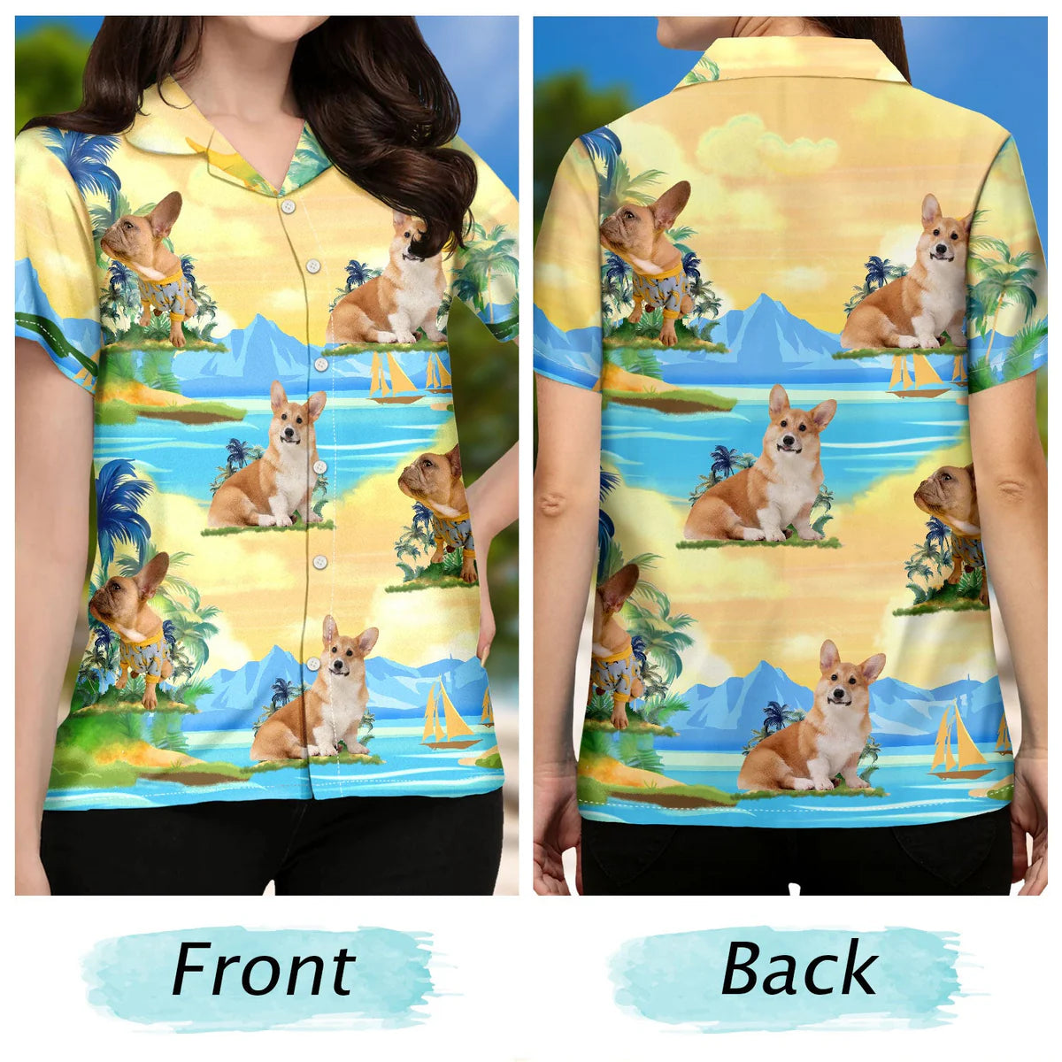 Funny Tropical Custom Photo Family Pet Face Hawaiian Shirt For Personalized Vacation Style And Beach Travel