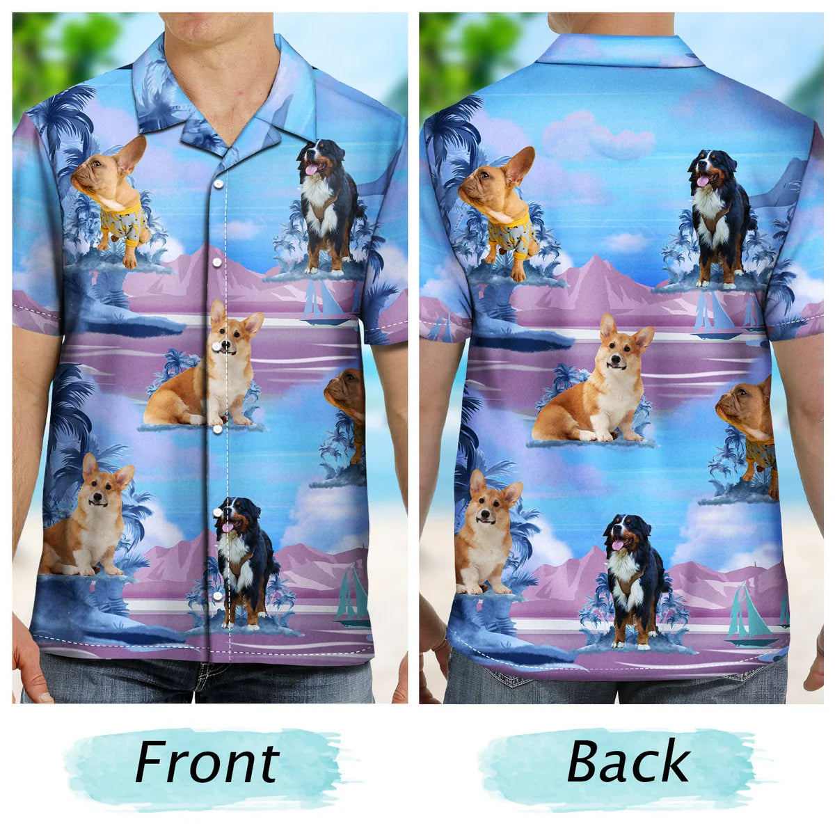 Funny Tropical Custom Photo Family Pet Face Hawaiian Shirt For Personalized Vacation Style And Beach Travel