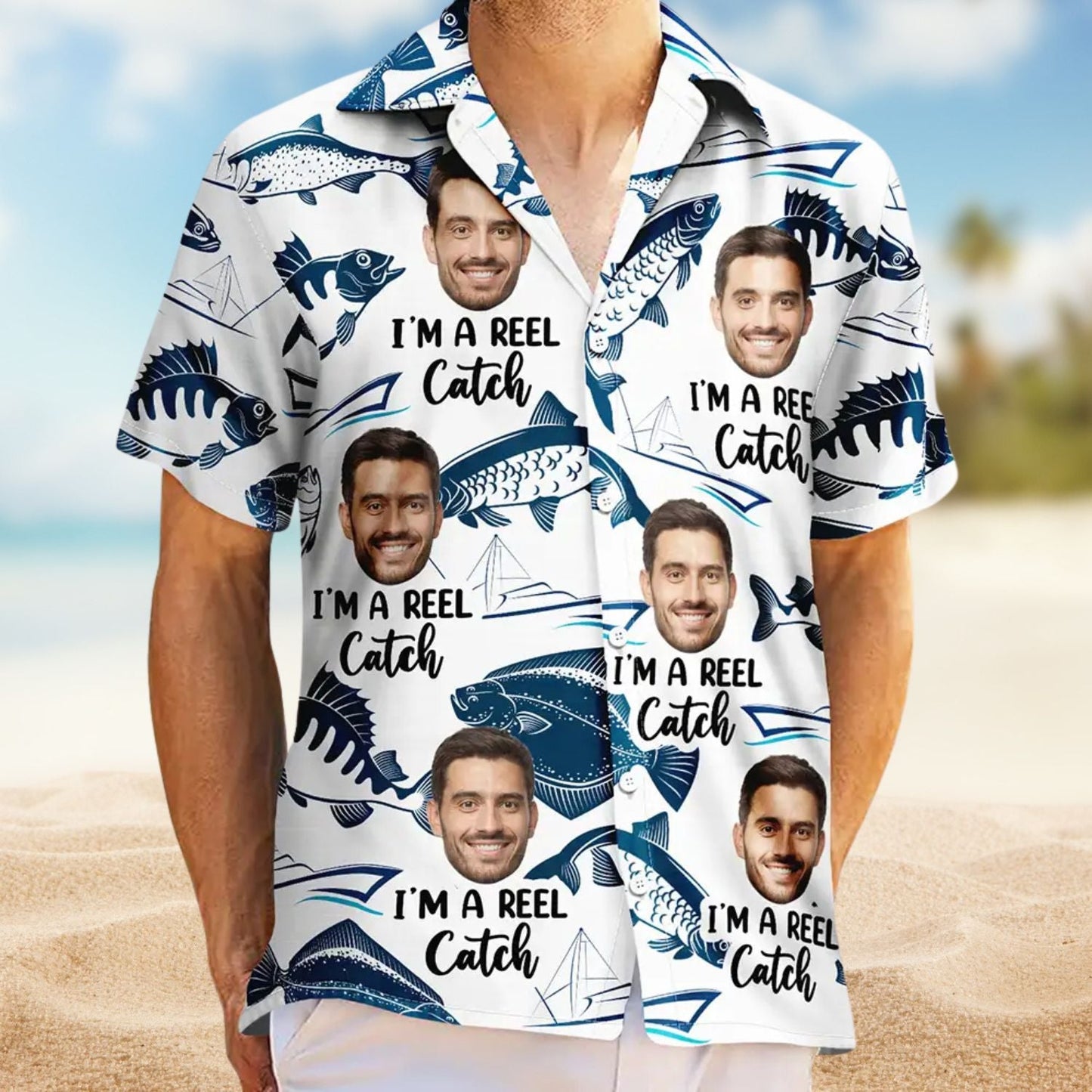 Custom Photo Reel Catch Personalized Hawaiian Shirt For Warm Weather Events And Casual Wear