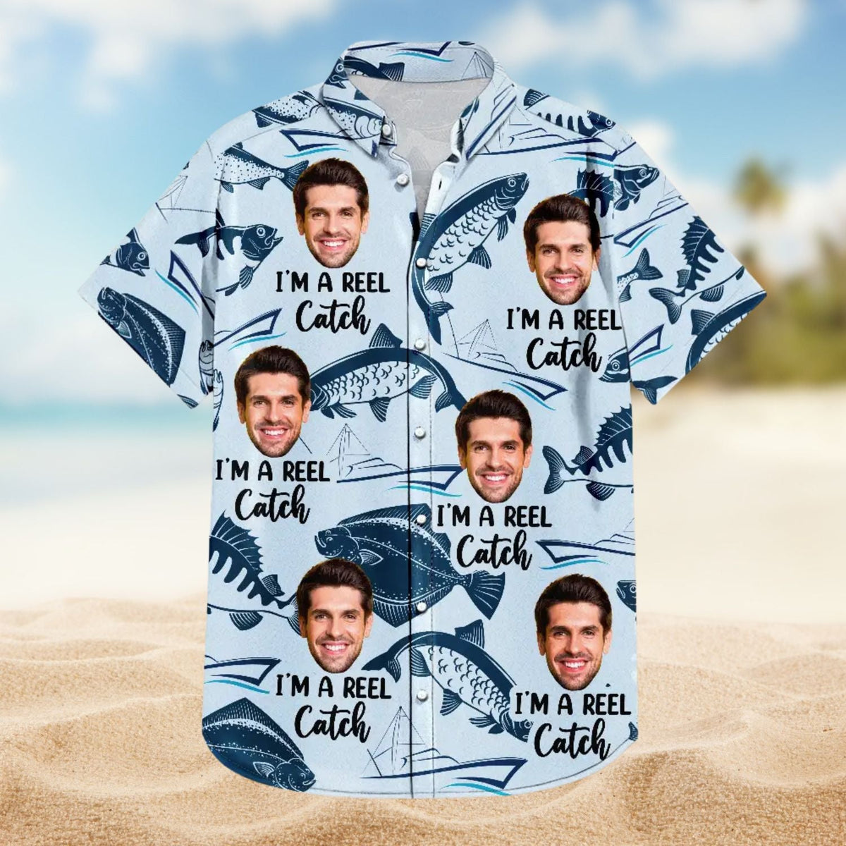 Custom Photo Reel Catch Personalized Hawaiian Shirt For Warm Weather Events And Casual Wear