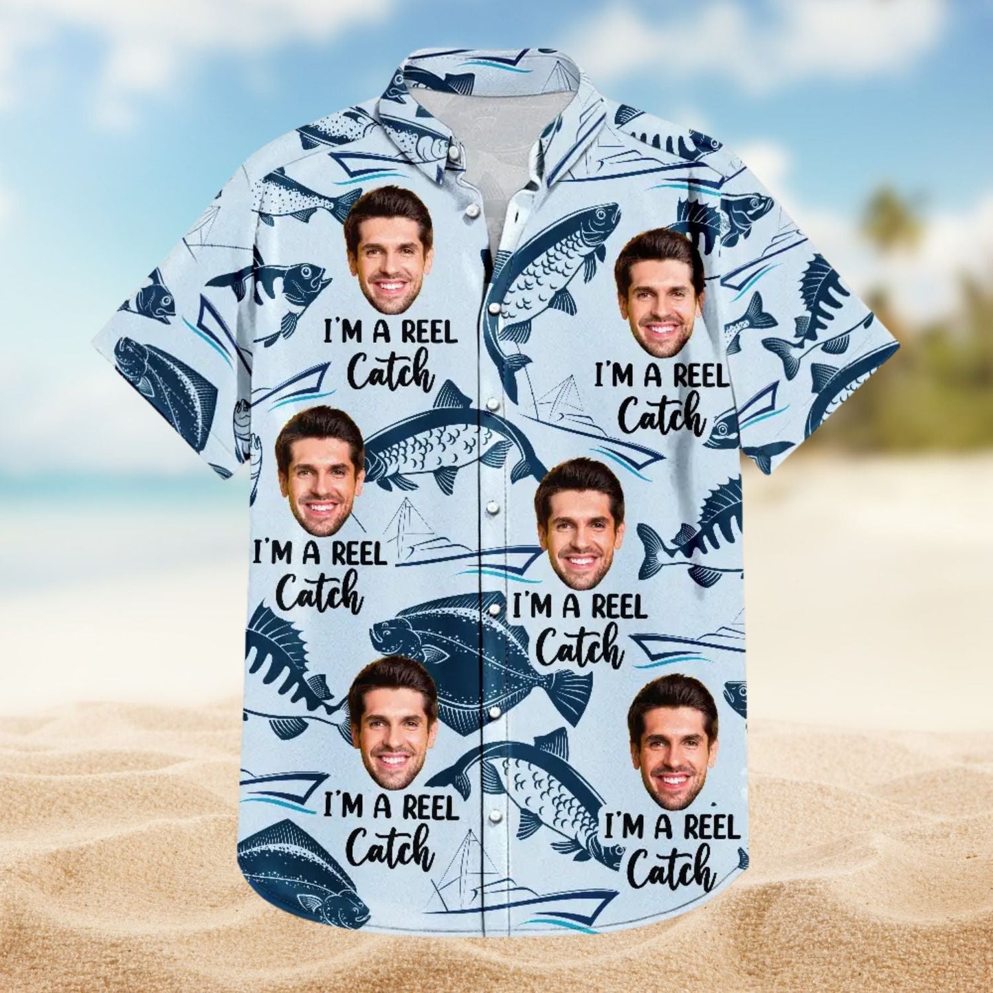 Custom Photo Reel Catch Personalized Hawaiian Shirt For Warm Weather Events And Casual Wear