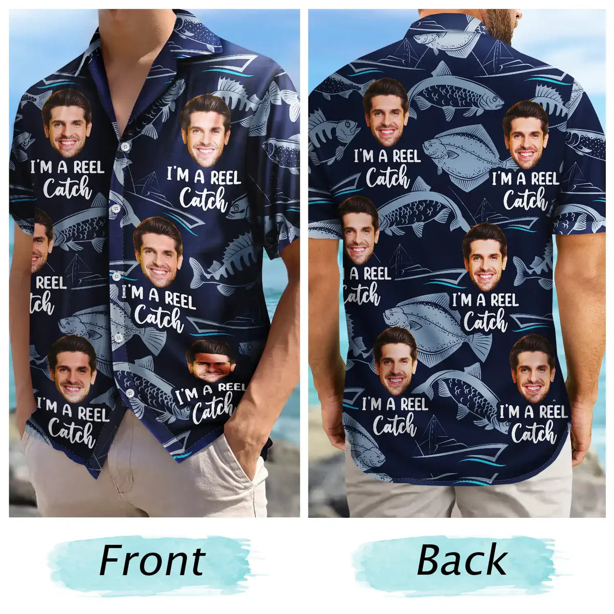 Custom Photo Reel Catch Personalized Hawaiian Shirt For Warm Weather Events And Casual Wear