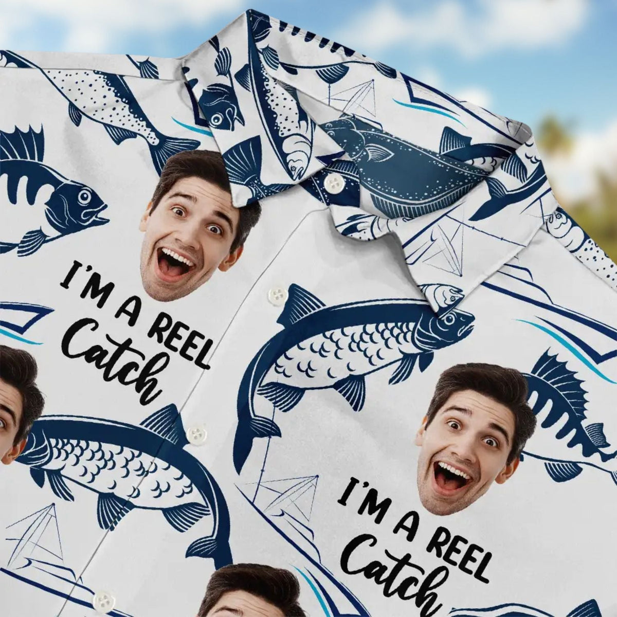 Custom Photo Reel Catch Personalized Hawaiian Shirt For Warm Weather Events And Casual Wear