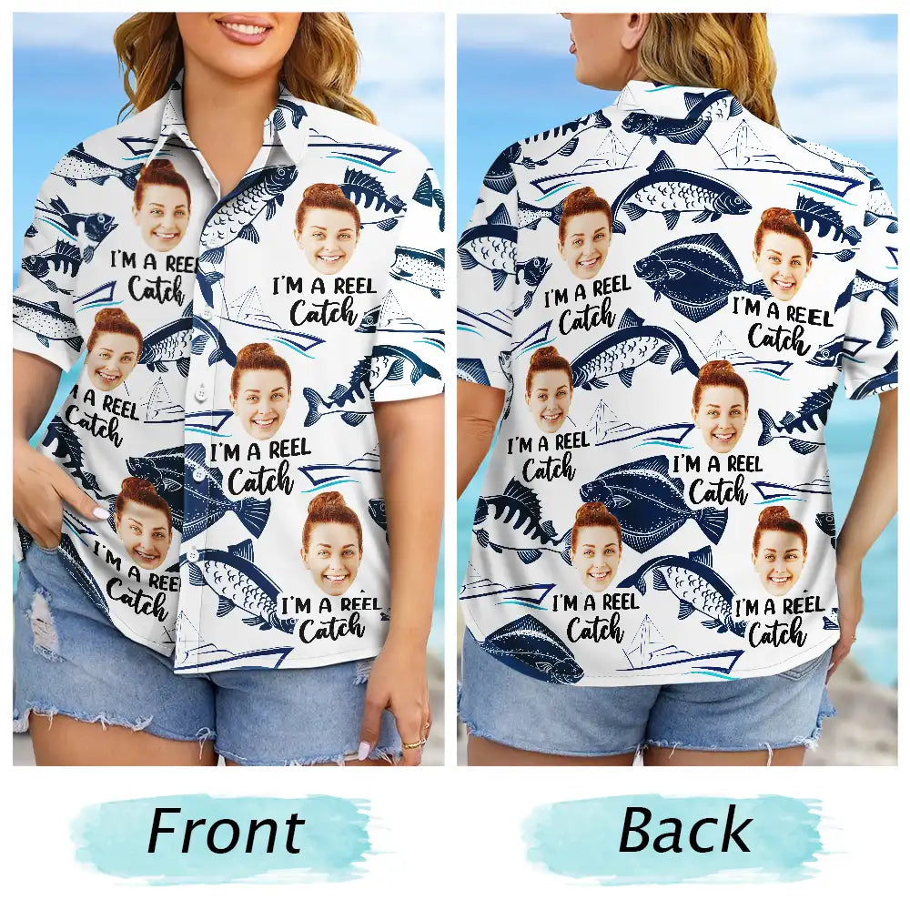 Custom Photo Reel Catch Personalized Hawaiian Shirt For Warm Weather Events And Casual Wear