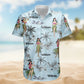 Vintage Hula Dance Beach Aloha Custom Hawaiian Shirt For Resort Days, Summer Events, And Comfortable Outdoor Activities