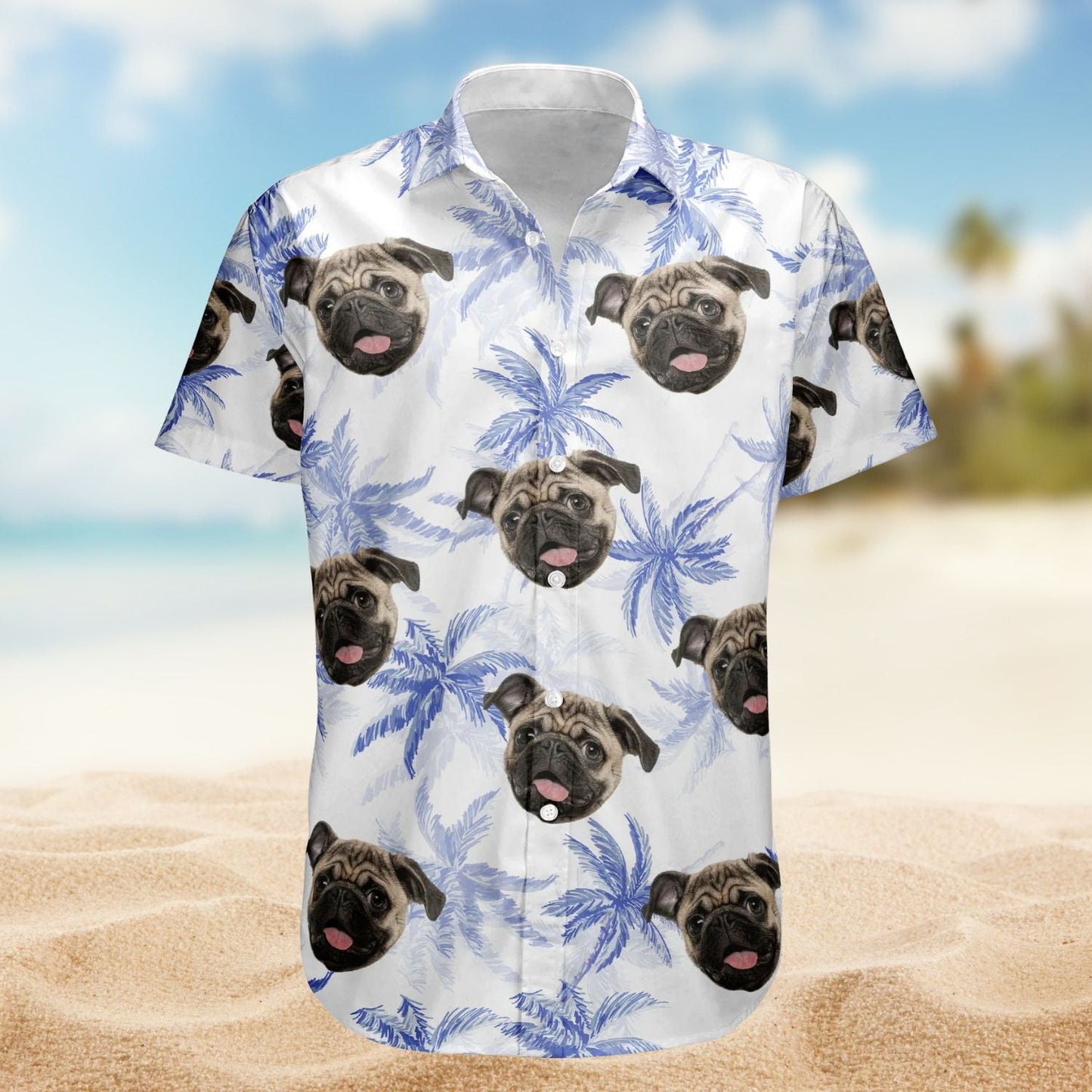 Funny Pet Face Personalized Photo Hawaiian Shirt For Warm Weather Outings, Beach Days, And Relaxed Tropical Style