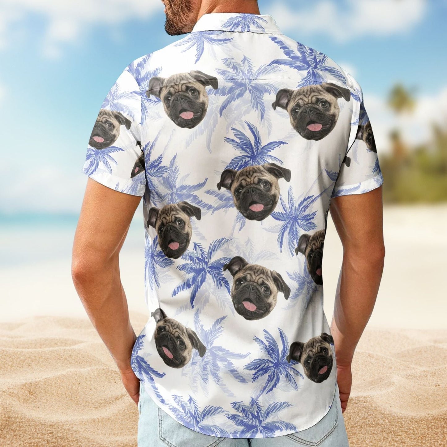 Funny Pet Face Personalized Photo Hawaiian Shirt For Warm Weather Outings, Beach Days, And Relaxed Tropical Style