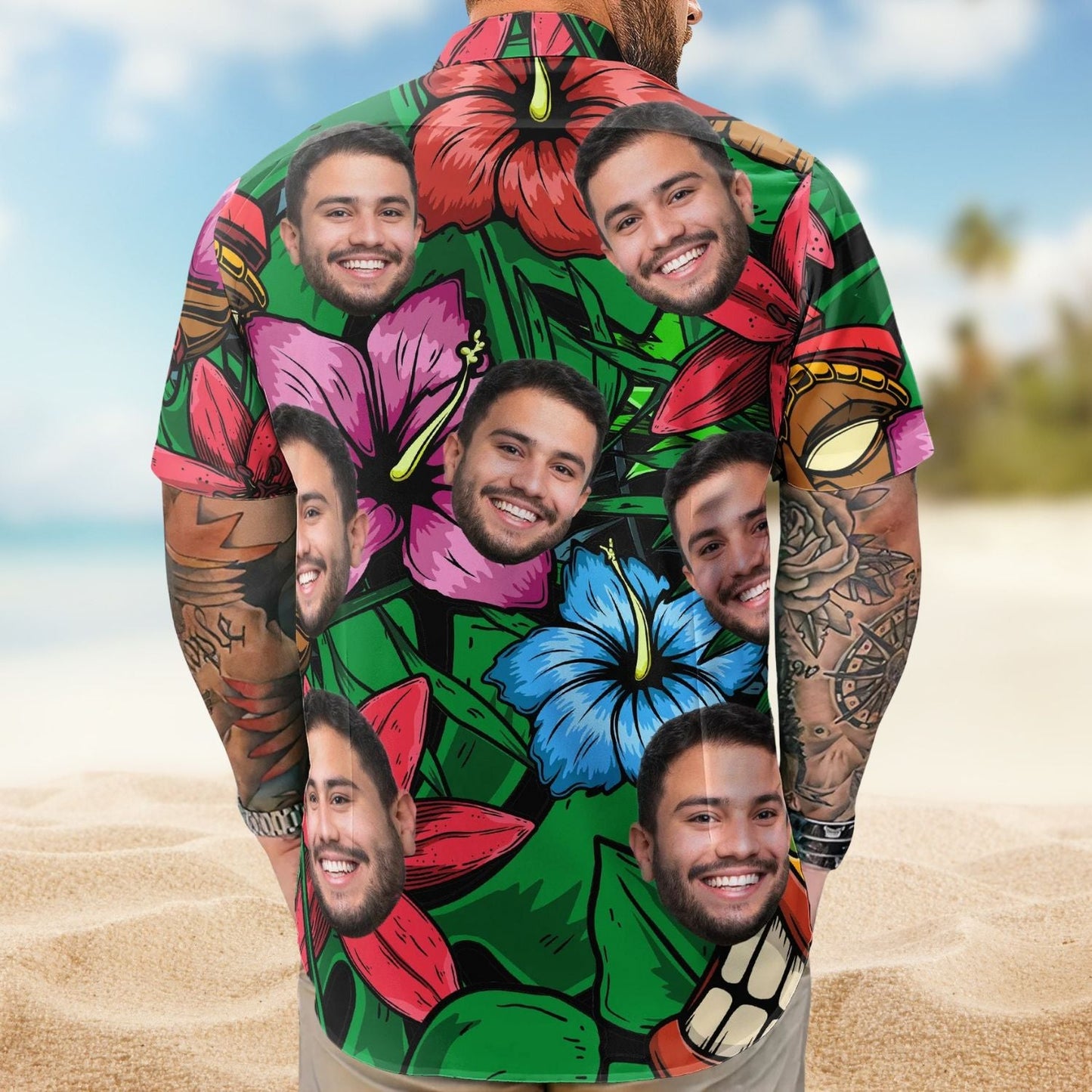 Funny Custom Photo Pet Family Friends Tiki Hawaiian Shirt For Island Vacations And Everyday Style