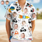 Custom Photo Astronaut Dad Space Theme Personalized Hawaiian Shirt For Island Vacations And Everyday Style