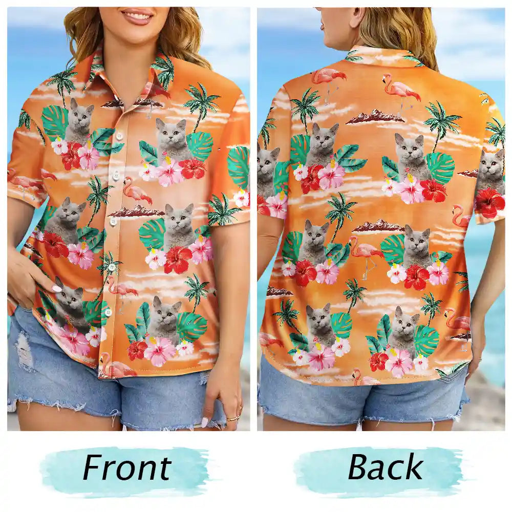 Custom Photo Pet Face Ready Beach Personalized Hawaiian Shirt For Beach Days And Outdoor Gatherings