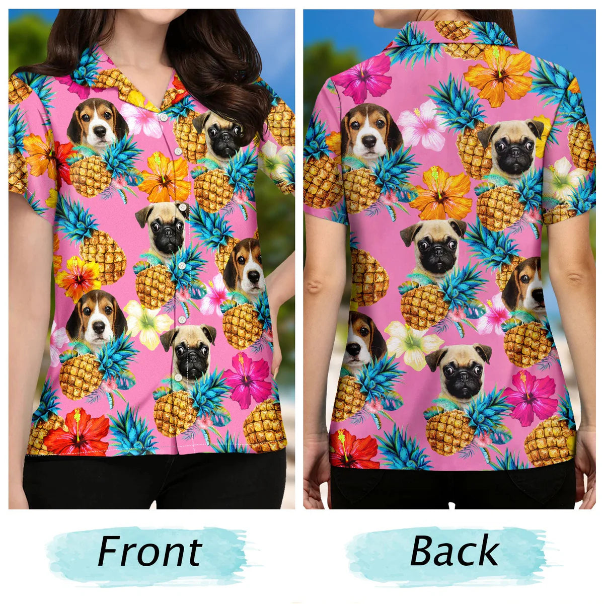 Funny Tropical Fruit Custom Photo Family Pet Hawaiian Shirt For Personalized Vacation Style And Beach Travel