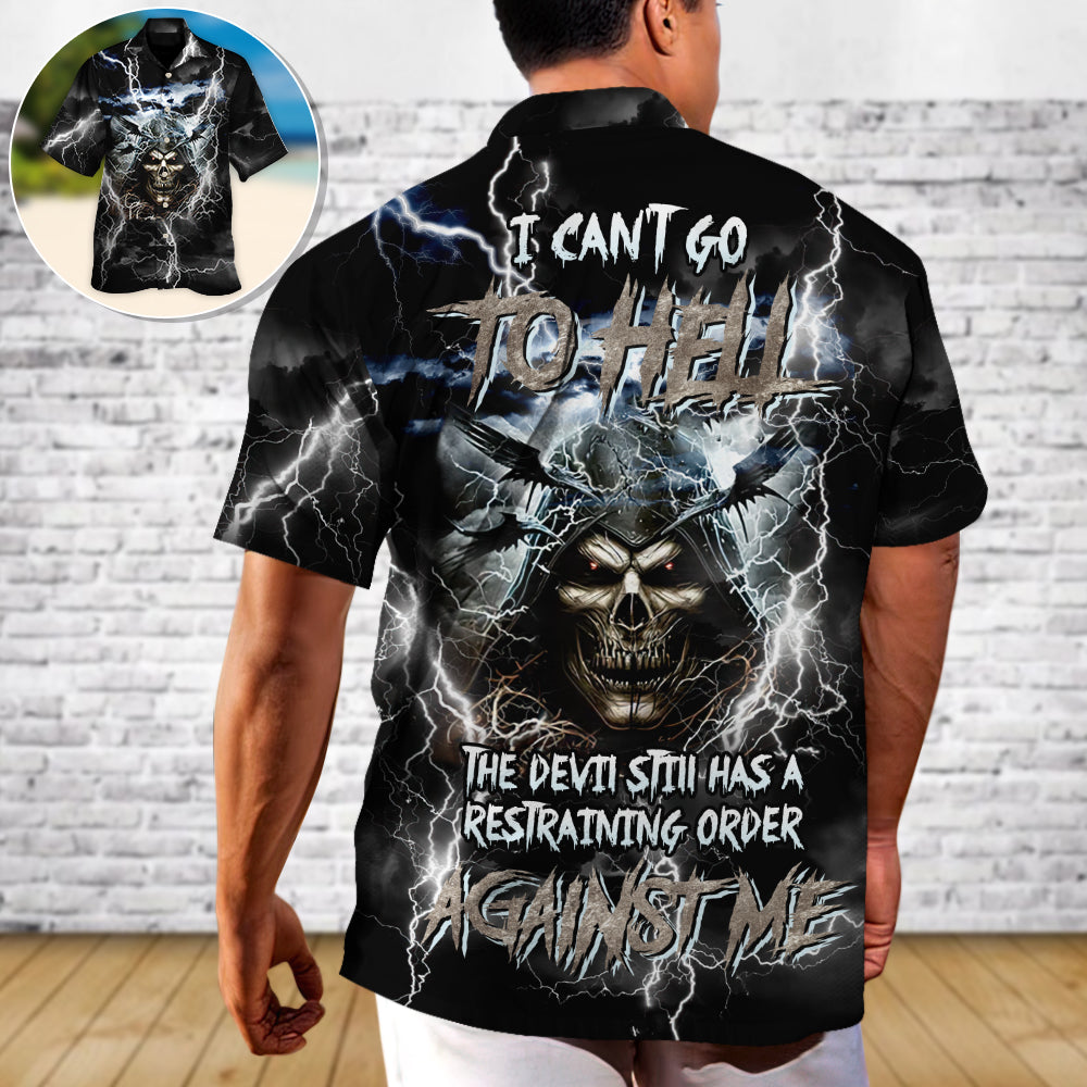 Gothic Dark Skull Hawaiian Shirt Tropical Styling View For Island Holidays
