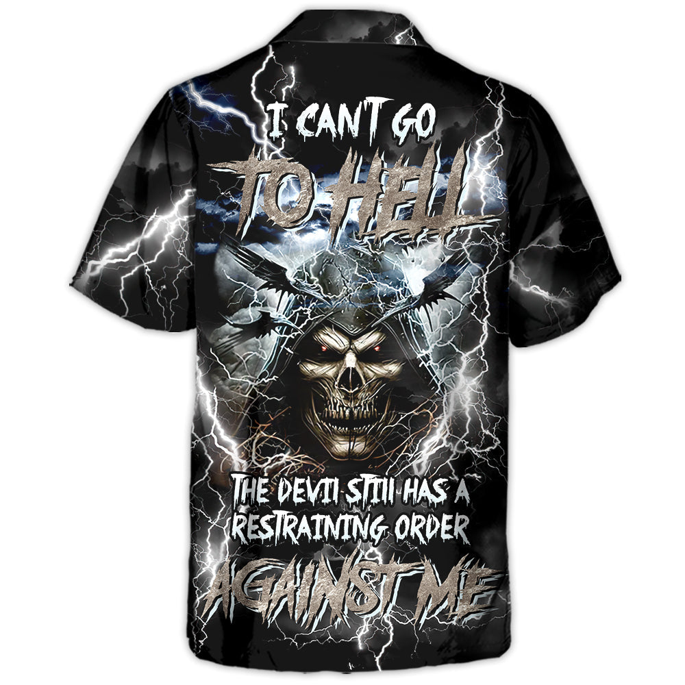 Gothic Dark Skull Hawaiian Shirt Relaxed Style View For Coastal Travel