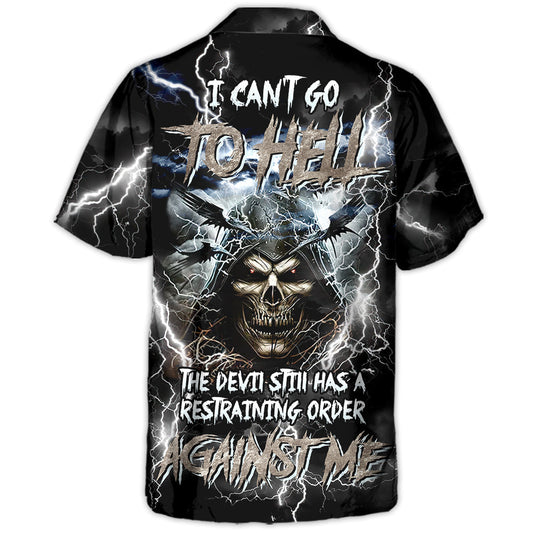 Gothic Dark Skull Hawaiian Shirt Relaxed Style View For Coastal Travel
