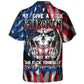 Skull Give Broken American Flag Hawaiian Shirt Design View For Casual Summer Styling