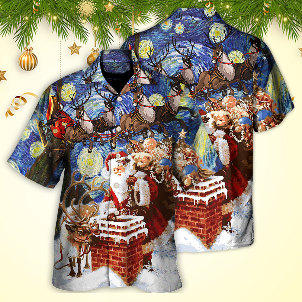 Christmas Santa Hawaiian Shirt For Coastal Adventures And Warm Weather Wear