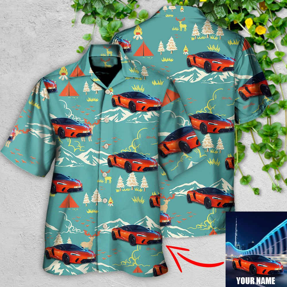 Car Driving Mountain Custom Photo Hawaiian Shirt Pattern Detail For Summer Holidays And Outdoor Fun