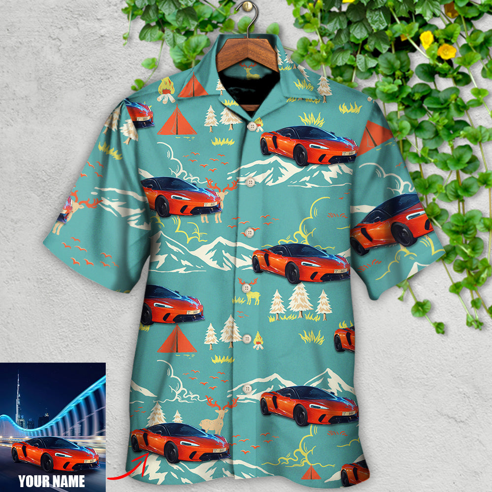 Car Driving Mountain Custom Photo Hawaiian Shirt Design View For Resort Travel And Thoughtful Gifting
